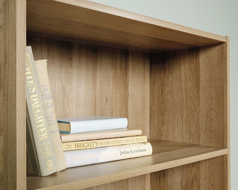Bookcase Wooden Bookshelves, Sauder Barrister Lane Tall Bookcase Iron Oak Finish