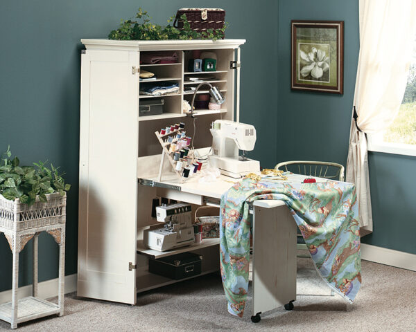 Sauder Harbor View® Craft and Sewing Armoire with Table - Image 3