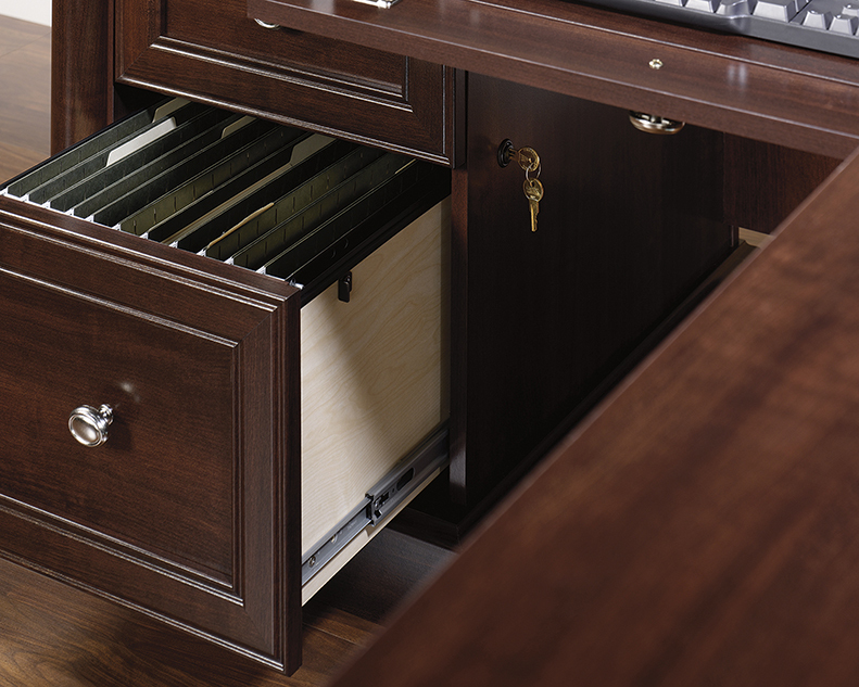 Palladia L-Shaped Desk with File Storage - Right Return by Sauder Furniture