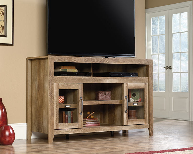 | Oak® Sauder Craftsman Credenza Pass® 419119 Entertainment/Fireplace Dakota