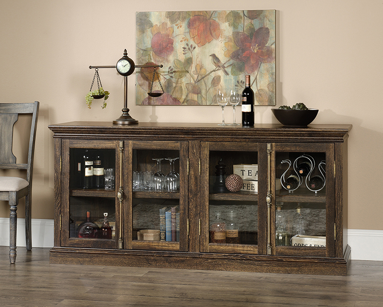 Sauder Barrister Lane Credenza 422709 Iron Oak