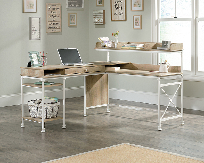Sauder Canal Street L Shaped Desk 423262 Coastal Oak