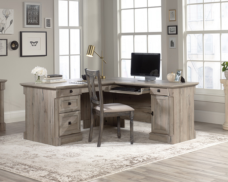  HSH L Shape Home Office Desk with Drawers, L-Shaped