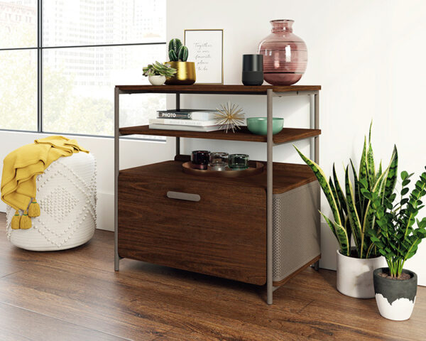 Sauder Radial® Modern File Cabinet with Open Shelves