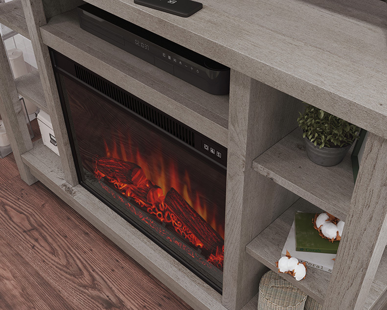 Sauder Select TV Stand with Electric Fireplace & Storage 426154
