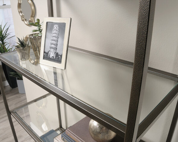 Sauder International Lux 5-Shelf Metal & Glass Display Bookcase - Image 5