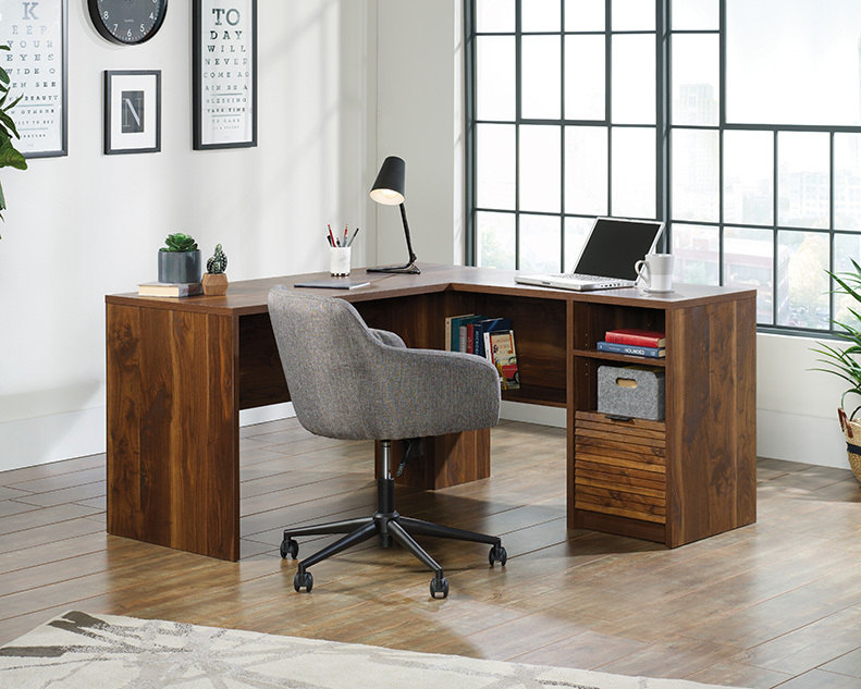 Sauder Harvey Park® Mid-Century Modern L-Shaped Office Desk 426509