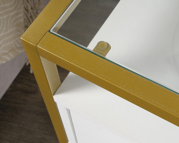 Sauder Harper Heights™ Contemporary Glass Top Side Table with Storage - Image 3