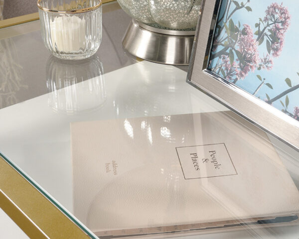 Sauder Harper Heights™ Contemporary Glass Top Side Table with Storage - Image 4