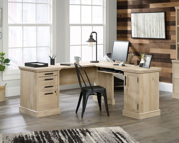 Sauder Aspen Post® Prime Oak L-Shaped Desk with Storage