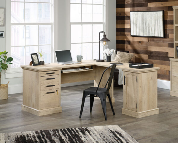 Sauder Aspen Post® Prime Oak L-Shaped Desk with Storage - Image 3