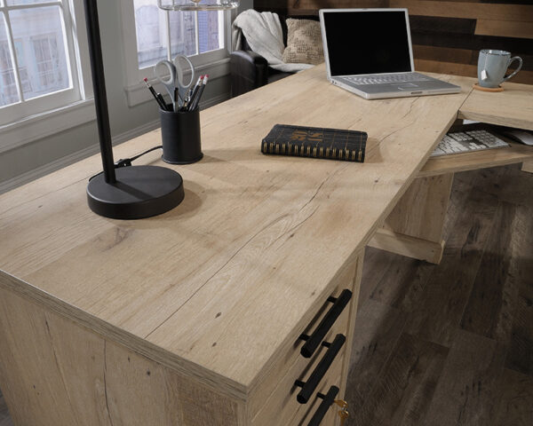 Sauder Aspen Post® Prime Oak L-Shaped Desk with Storage - Image 5