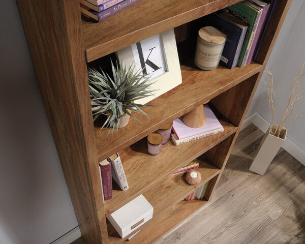 Sauder Select 5-Shelf Wood Bookcase in Sindoori Mango - Image 4
