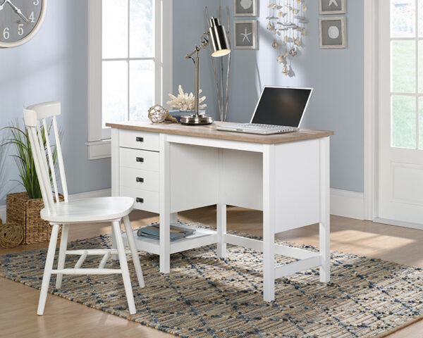 Sauder Cottage Road®  Soft White Coastal Single Pedestal Desk
