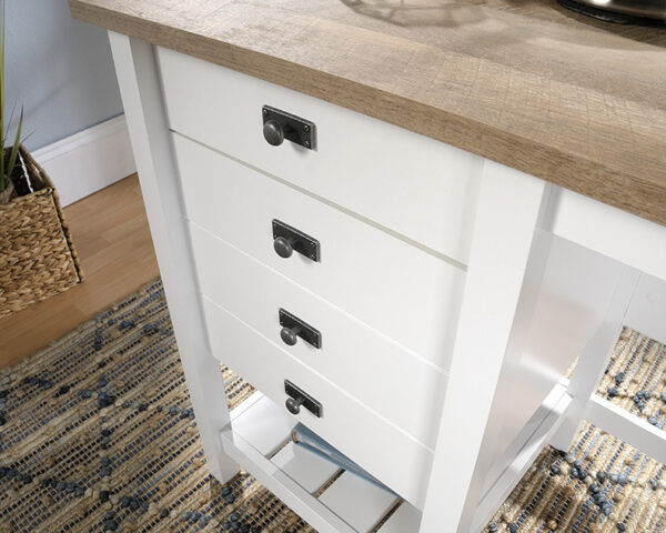 Sauder Cottage Road®  Soft White Coastal Single Pedestal Desk - Image 5