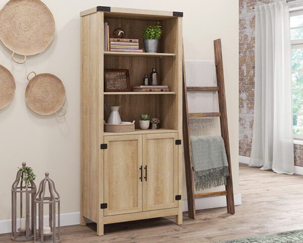 Sauder Bridge Acre™ Orchard Oak 5-Shelf Tall Bookcase with Doors