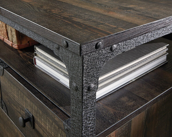 Sauder Steel River® Wood and Metal L-Desk with Drawers - Image 4