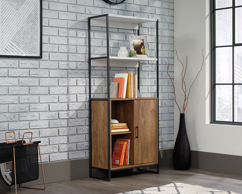 Sauder Tremont Row Modern Open Shelf Bookcase with Door 427971