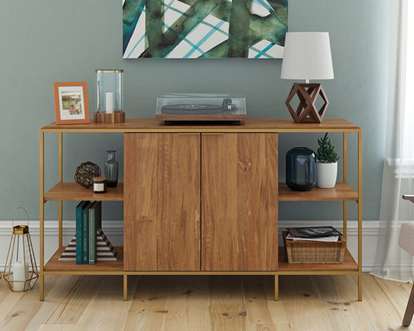 Sauder International Lux Modern TV Credenza in Sindoori Mango - Image 3