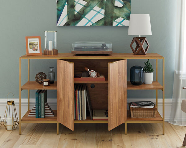 Sauder International Lux Modern TV Credenza in Sindoori Mango - Image 4