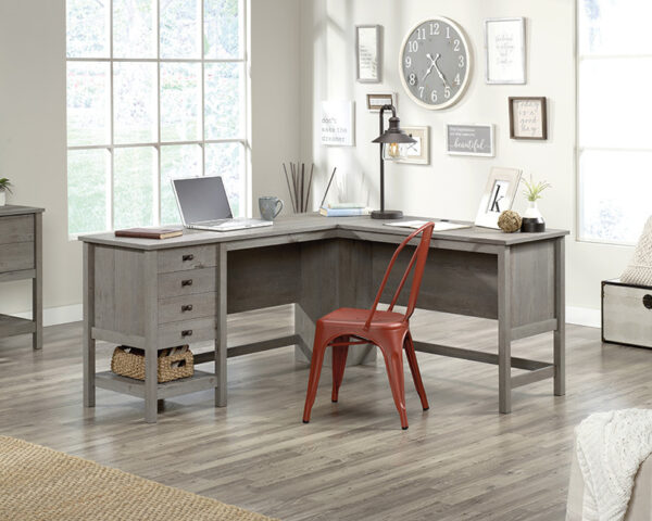 Sauder Cottage Road® Wood L-Shaped Desk in Mystic Oak Finish