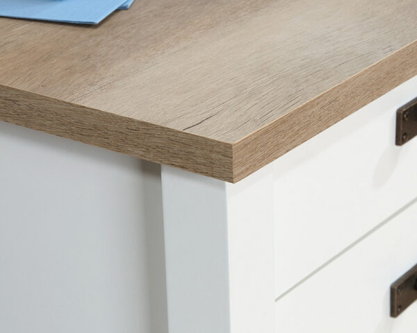 Sauder Cottage Road® White L-Shaped Desk with Oak Finished Top - Image 5