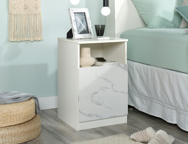 Sauder Hudson Court® Elegant Faux Marble Bedside Table