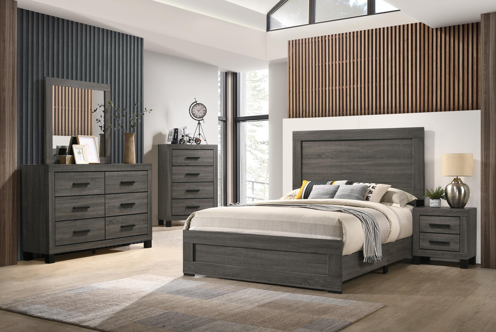 Top Helder op vooroordeel Lifestyle Gray 4-Piece Bedroom set includes Dresser, Mirror, Nightstand and  Queen Headboard/Footboard/Rails - Express Furniture