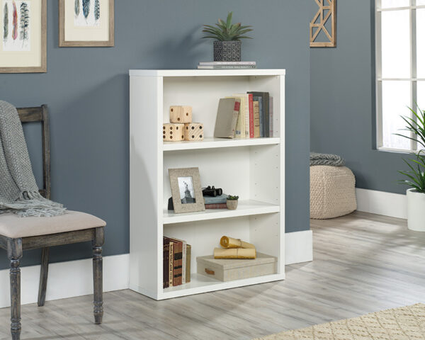Sauder Select 3-Shelf Display Bookcase in Soft White