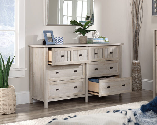Sauder Costa 6-Drawer Dresser in Chalked Chestnut - Image 2