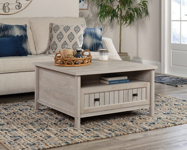 Sauder Costa Lift-Top Coffee Table in Chalked Chestnut - Image 2