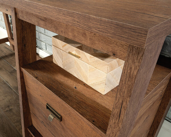 Sauder Trestle® L-Shaped Trestle Desk in Vintage Oak - Image 5