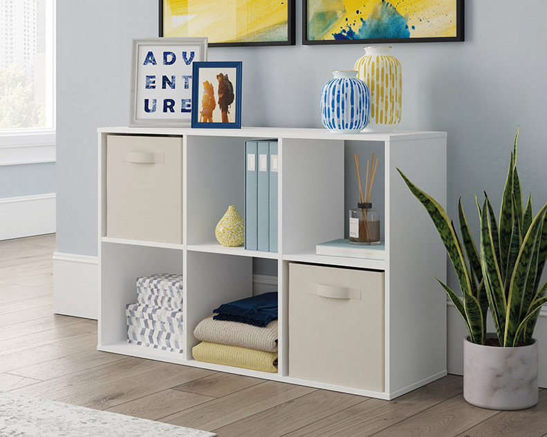 Sauder Select 6Cube Organizer Storage Cubby Unit in White 430088