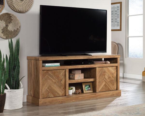Sauder Cannery Bridge® Herringbone TV Credenza Sindoori Mango