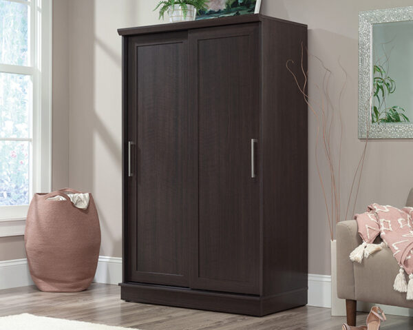 Sauder HomePlus Sliding Door Wardrobe Cabinet in Dakota Oak