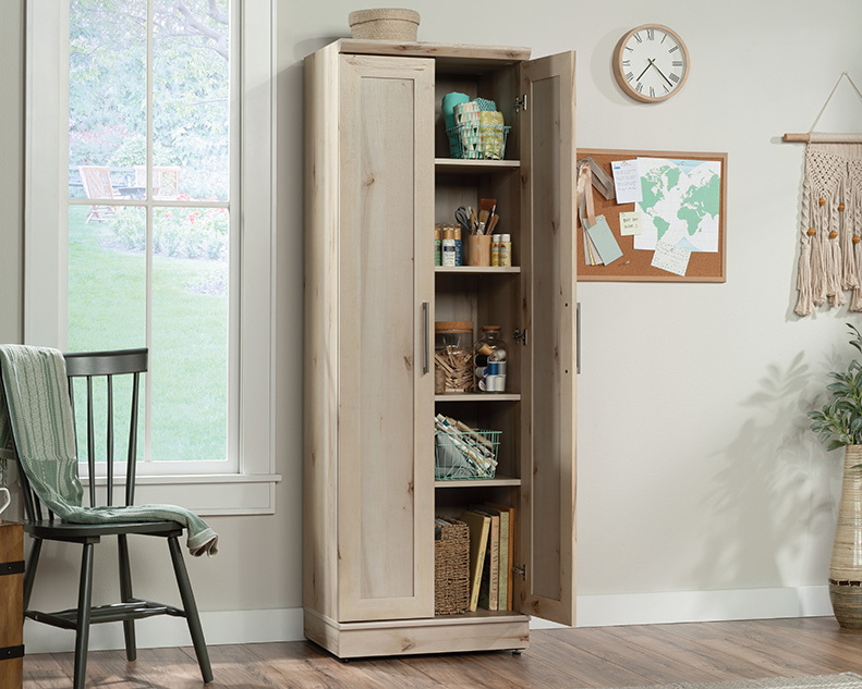 Sauder HomePlus Two Door Storage Cabinet in Pacific Maple 430334