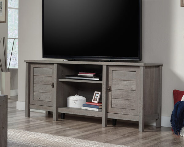 Sauder Cottage Road® TV Credenza with Doors Mystic Oak