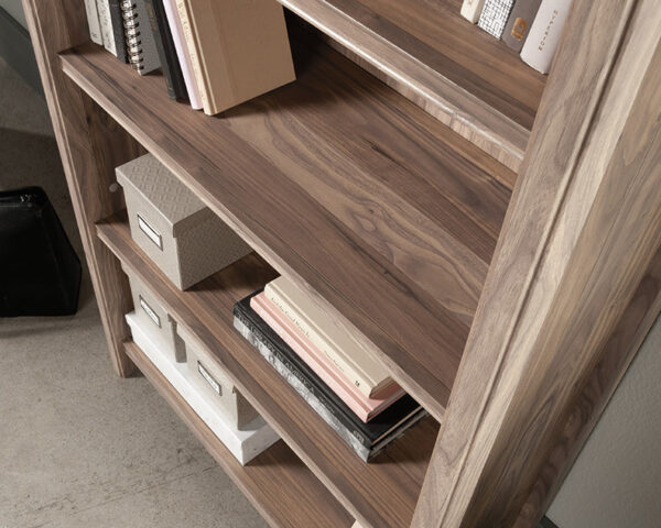 Sauder Select 5-Shelf Display Bookcase in Washed Walnut - Image 4