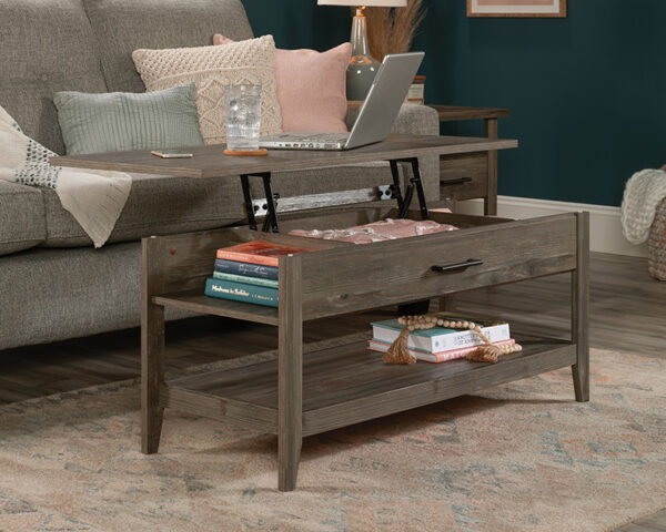 Sauder Summit Station® Lift-Top Coffee Table with Shelf in Pebble Pine