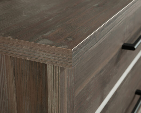 Sauder Summit Station® 4-Drawer Rustic Dresser in Pebble Pine - Image 3