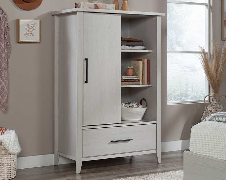Sauder Summit Station® Wardrobe/Armoire with Storage in Glacier Oak 432000