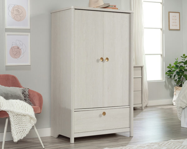 Sauder Dover Edge™ Bedroom Armoire with Drawer in Glacier Oak