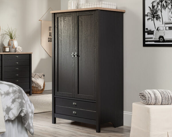 Sauder Cottage Road® Wardrobe/Armoire Cabinet in Raven Oak