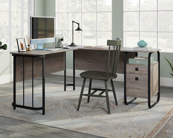 Sauder Station House® L-Shaped Computer Desk in Weathered Wood