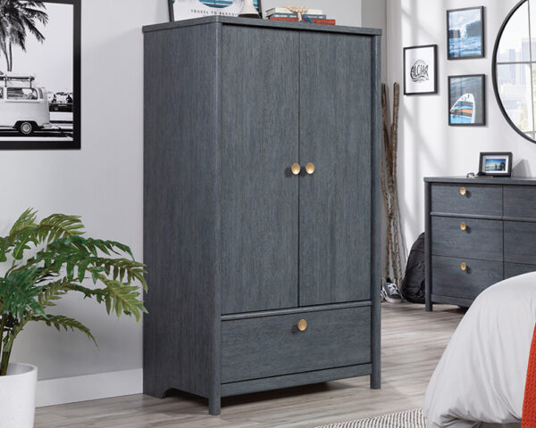 Sauder Dover Edge™ Bedroom Armoire with Drawer in Denim Oak
