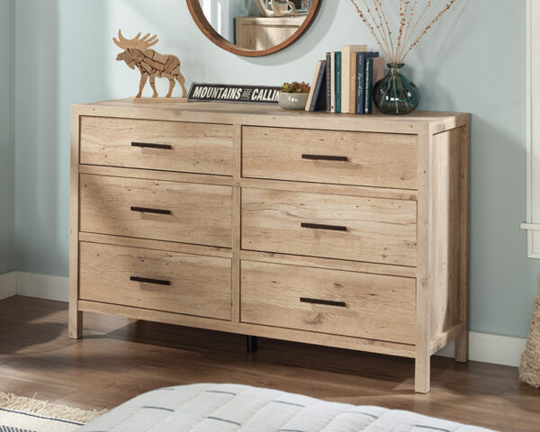 Sauder Pacific View® 6-Drawer Bedroom Dresser in Prime Oak