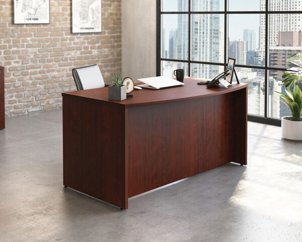 60" Bowfront Executive Desk in Classic Cherry - Image 2
