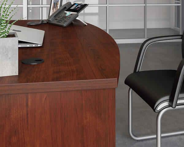 60" Bowfront Executive Desk in Classic Cherry - Image 4