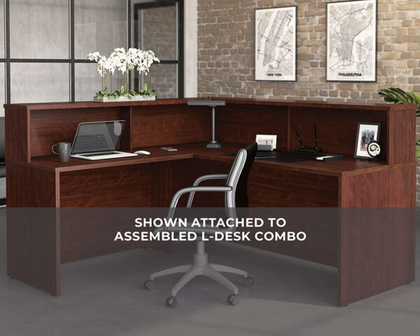 Reception Desktop Hutch in Classic Cherry