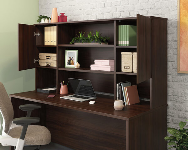 Commercial Desktop Hutch in Noble Elm - Image 2